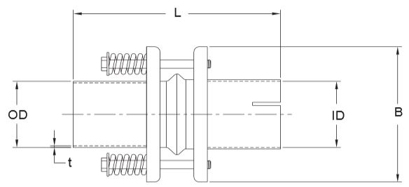 bewegelijk uitlaatflens verbinding voor 63,5mm (2,5") uitlaat-systemen 